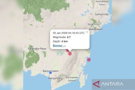 Gempa dangkal tiga kali guncang Kalsel pada Sabtu siang