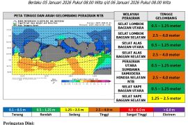 BMKG peringatkan gelombang laut hingga empat meter di NTB