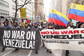 100-an kota di AS unjuk rasa menentang serangan terhadap Venezuela