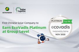 Astronergy Raih Peringkat Platinum dari Ecovadis pada Jenjang Grup Usaha, Tercantum dalam Jajaran 1% Terbaik di Dunia