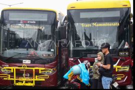 FOTO - Layanan bus Trans Mamminasata berhenti beroperasi