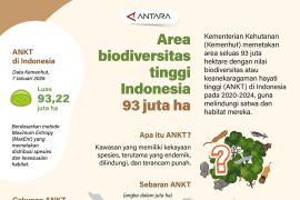 Area biodiversitas tinggi Indonesia 93 juta ha