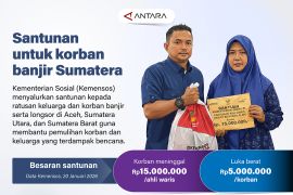 Santunan untuk korban banjir Sumatera