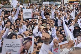 Aksi apel akbar guru honorer di Tasikmalaya