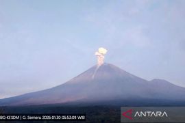 Gunung Semeru tiga kali erupsi dengan tinggi letusan capai 1 km