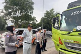 Polresta Bandarlampung lakukan "ramp check" pada kendaraan angkutan
