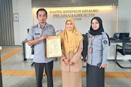 Kemenkum Babel dampingi pendaftaran Hak Cipta "Sobat Hebat" Bebas Tuberkulosis