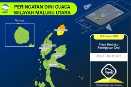 BMKG: Waspada potensi hujan sedang hingga lebat di Malut