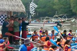 Pelajar Denpasar bersihkan sampah di hutan mangrove