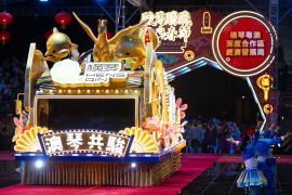 Kemeriahan parade perayaan Tahun Baru Imlek di Makau, China Selatan
