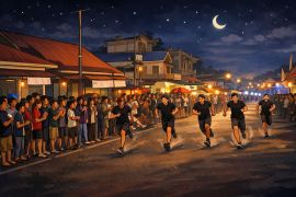 Unik! Pemuda Lubuk Pinang Mukomuko gelar balap lari amatir jelang sahur