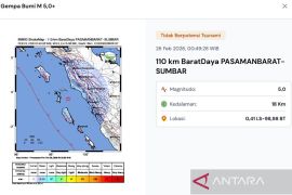 Gempa bumi magnitudo 5,0 guncang Pasaman Barat, tak berpotensi tsunami