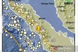 Getaran gempa daratan terdeteksi di Samosir kedalaman dangkal