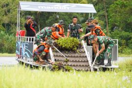 Kodam Udayana bersihkan eceng gondok di Danau Yeh Malet Karangasem