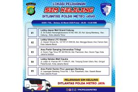 Selasa, layanan SIM Keliling tersedia di empat wilayah Jakarta