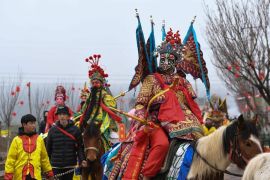 Parade Shehuo tampilkan warisan seni rakyat di Longxian, China