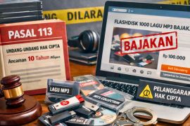 Kemenkum menegaskan menjual \"flash disk\" lagu bajakan terancam 10 tahun penjara
