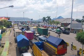 Antrean kendaraan pemudik mengular di Pelabuhan Gilimanuk