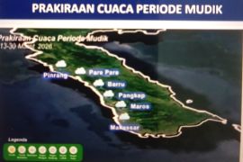 BMKG prediksi cuaca mudik Lebaran Sulsel didominasi hujan