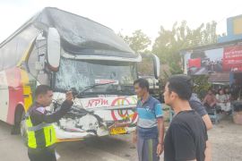 Dua Bus bertabrakan di jalan lintas Jambi - Bungo, tak ada korban jiwa