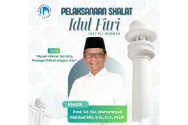 Mahfud MD dijadwalkan jadi khatib Shalat Id di Masjid Al-Azhar