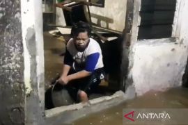Hujan deras, luapan Kali Ciliwung rendam permukiman di Kramat Jati