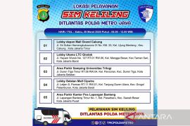 Sabtu, layanan SIM keliling tersedia di lima lokasi DKI Jakarta