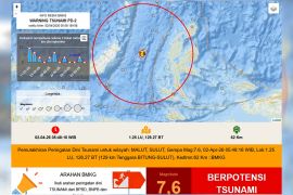 Gempa hari ini M7,6 di Bitung picu gelombang tsunami kecil