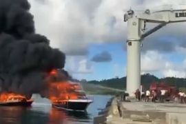 Polisi : Dua unit kapal cepat terbakar di Pelabuhan Kepsul