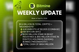 Bitmine Immersion Umumkan Kepemilikan ETH Capai 4,803 Juta Token dan Total Kepemilikan Kripto Serta Uang Tunai Sebesar $11,4 Miliar