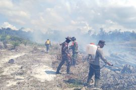 TNI AL bantu padamkan karhutla di Sambas