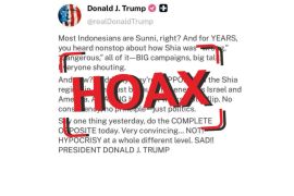 Hoaks! Tangkapan layar medsos Trump provokasi Indonesia