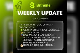 Bitmine Immersion Umumkan Kepemilikan ETH Capai 4,875 Juta Token dan Total Kepemilikan Kripto serta Total Uang Tunai Sebesar $11,8 M