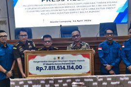 Kejati Lampung eksekusi uang pengganti Rp7,8 miliar kasus Tipikor Tol Terpeka