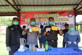 Polres Aceh Besar musnahkan ganja sebanyak110 kilogram