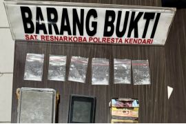 Polresta Kendari bekuk nelayan bawa enam paket sabu di Konawe