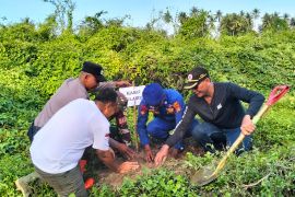 Polairud Polres Parimo tanam 100 bibit pohon perkuat mitigasi bencana