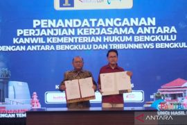 LKBN ANTARA Bengkulu dan Kemenkum teken kerja sama pemberitaan