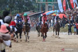 Pacu Kuda Wisata Derby Bukittinggi Agam meriah disaksikan wisatawan asing