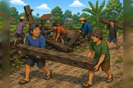 Pemerintah hentikan pengambilan kayu eks jembatan lama di Sungai Buluh