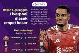 Rekap Liga Inggris: Liverpool masuk empat besar