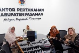 Kantor Pertahanan Pasaman ikuti zoom rapat evaluasi dan monitoring layanan pengukuran terjadwal