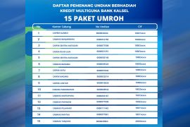 Bank Kalsel umumkan 15 pemenang paket umroh undian kredit multiguna