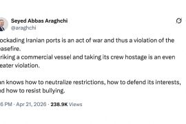  Blokade AS terhadap pelabuhan Iran adalah tindakan perang