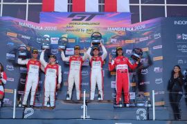 Sean Gelael meraih podium tiga di race pertama GTWCA Mandalika