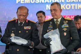 Pemusnahan barang bukti kokain di Polda Jawa Timur