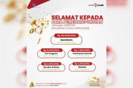 Nasabah Bank Jambi Cabang Bangkoraih hadiah Rp50 juta undian Simpeda Nasional 2026