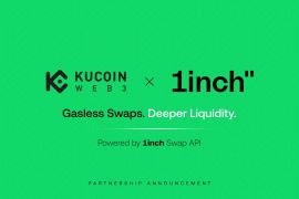 KuCoin Web3 Wallet Kini Terintegrasi dengan 1inch Swap API, Hadirkan Transaksi RWA Tanpa Gas Tokens dan Perlindungan MEV