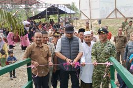 TNI rampungkan jembatan gantung perintis garuda terpanjang di Aceh Tamiang