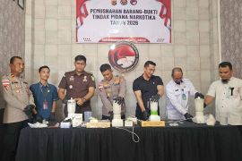 Polres Langsa musnahkan 2,5 kilogram sabu-sabu